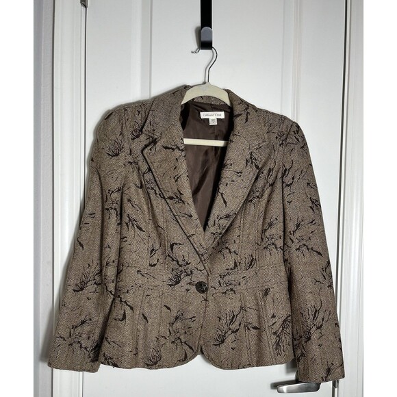 Coldwater Creek Jackets & Blazers - COLDWATER CREEK Tweed Blazer Jacket Size 4 Brown Print